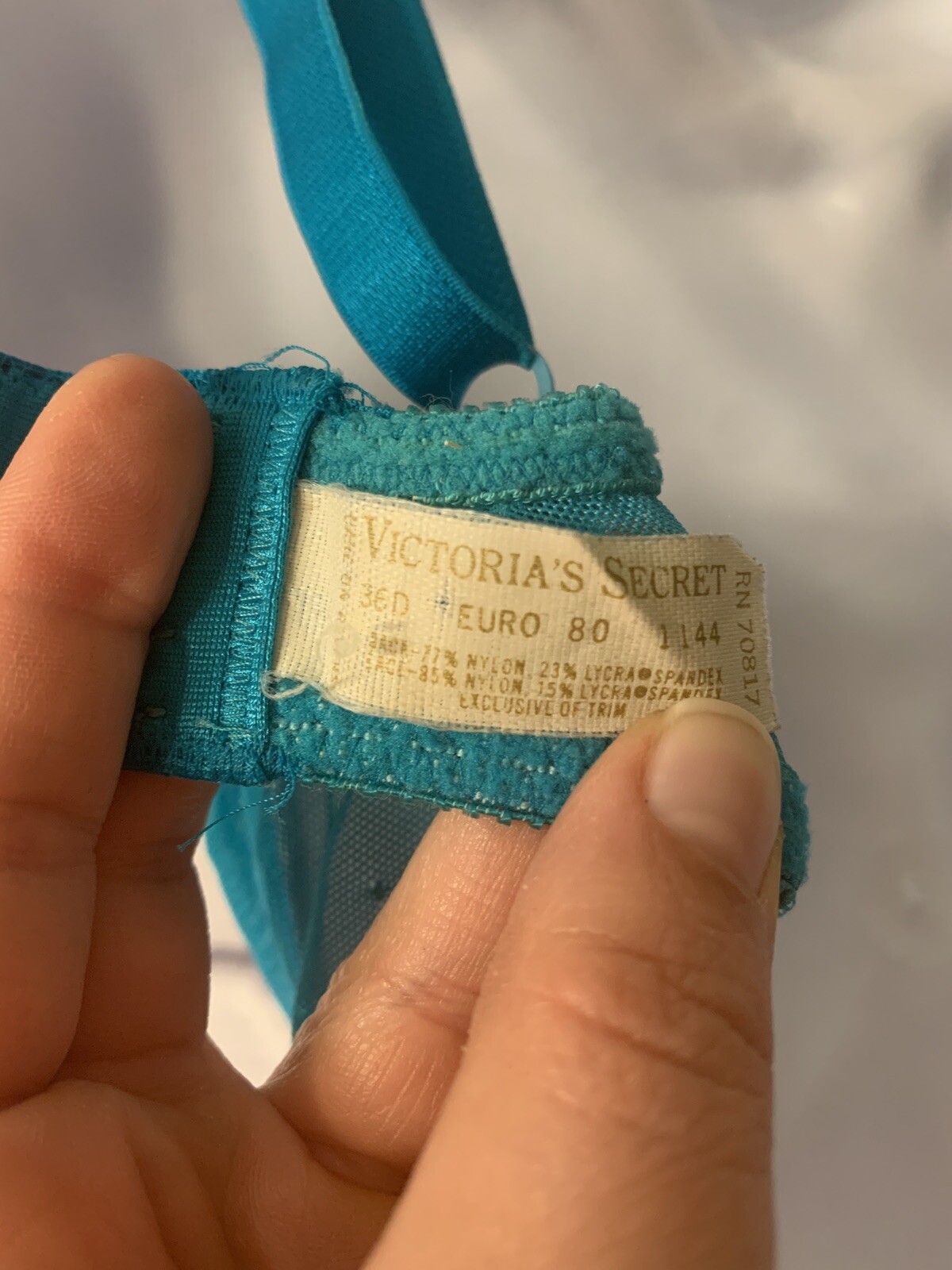 Vintage Victoria’s Secret Gold Label CROWN Bra 36D Made in USA BLUE 70817 #B1540