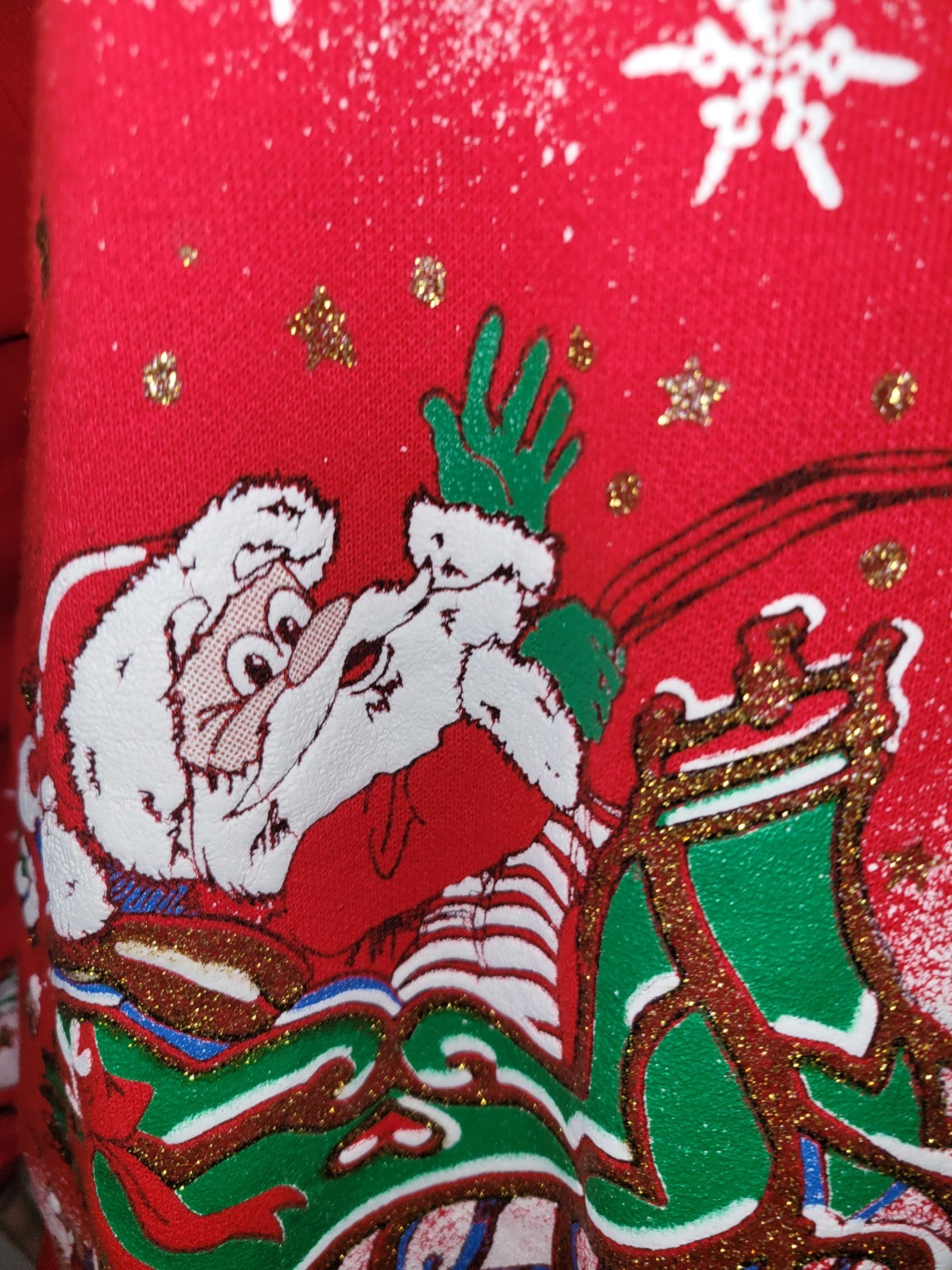 Vtg 1990s Holiday Time Christmas Santa Sweatshirt Size XL