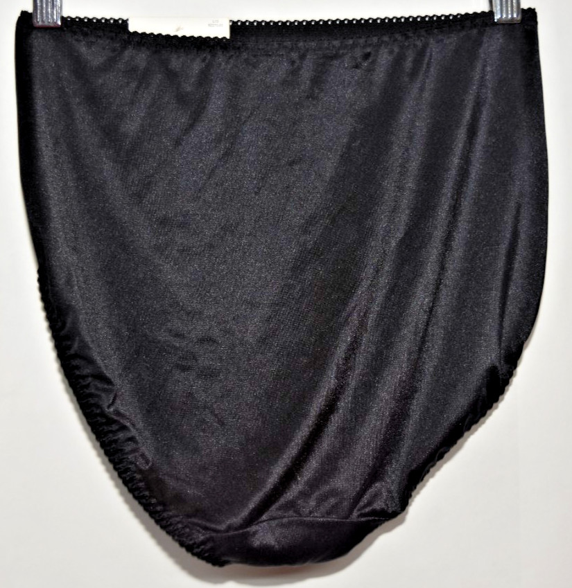 Vintage Style Vassarette Undershapers Nylon Light Black 48001 Hi Cut XL panty