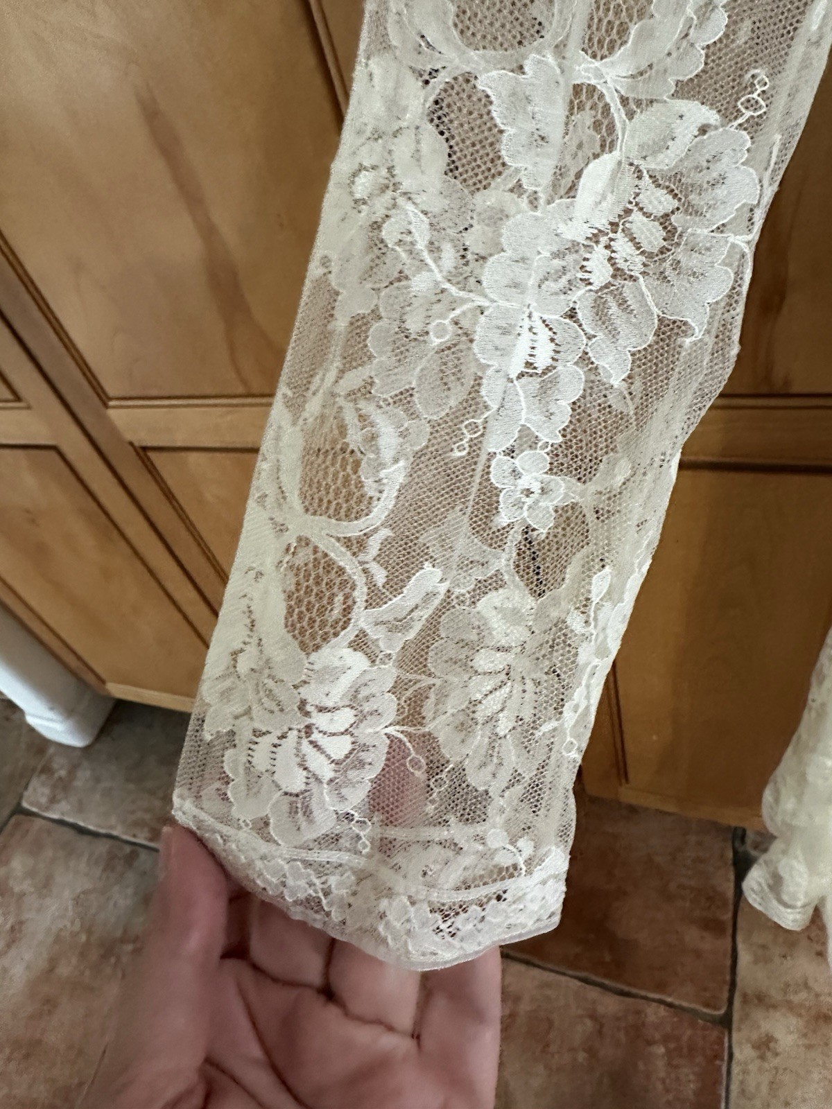 Vintage 80s x 1920s S Scott McClintock Ivory Drop Waist Edwardian Lace Dress