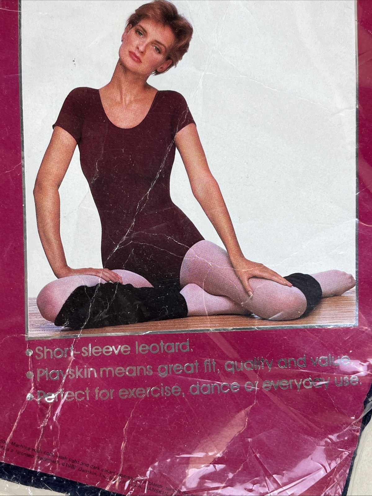VTG NOS Playskin by Danskin 1980s Leotard Short Sleeve 9900 Small Navy US Made