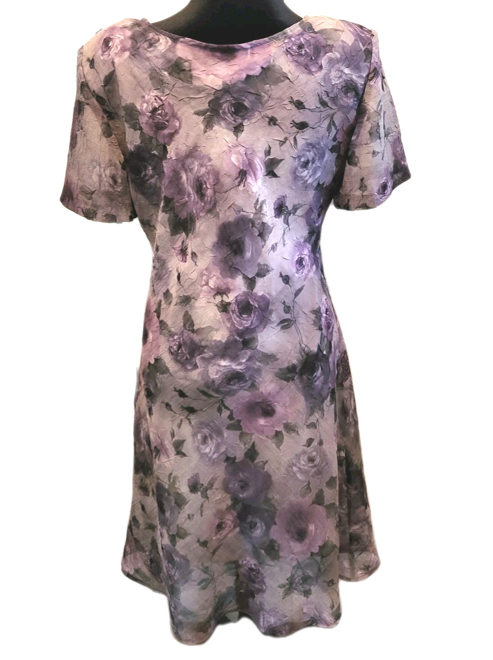 Vintage 90’s/00’s Sheer Purple Floral A Line Dress 12 Fairy Cottagecore Spring