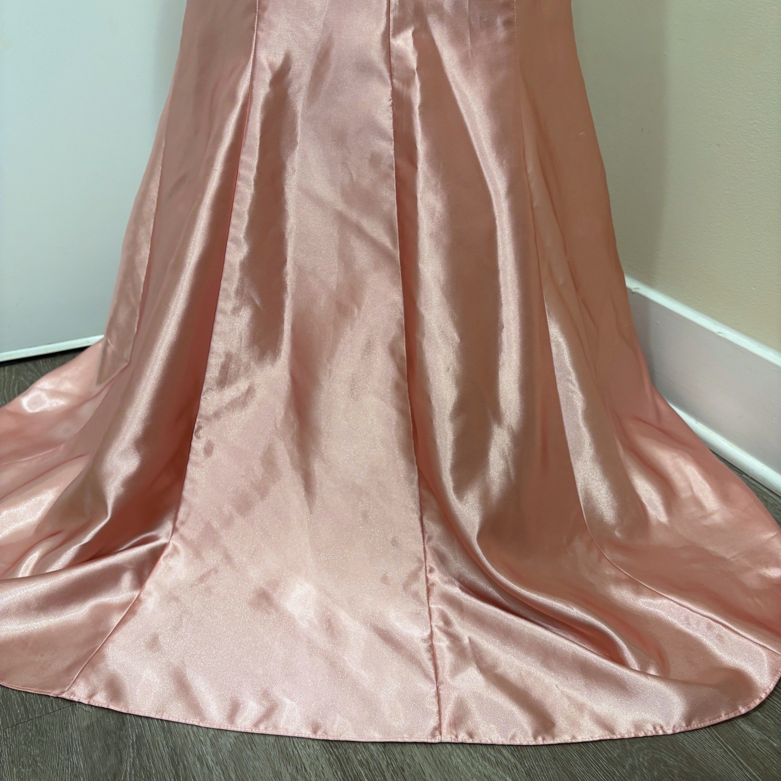 VTG Y2K Jessica McClintock Gunne Sax Pink Satin Strapless Ball Gown Prom Bride 6