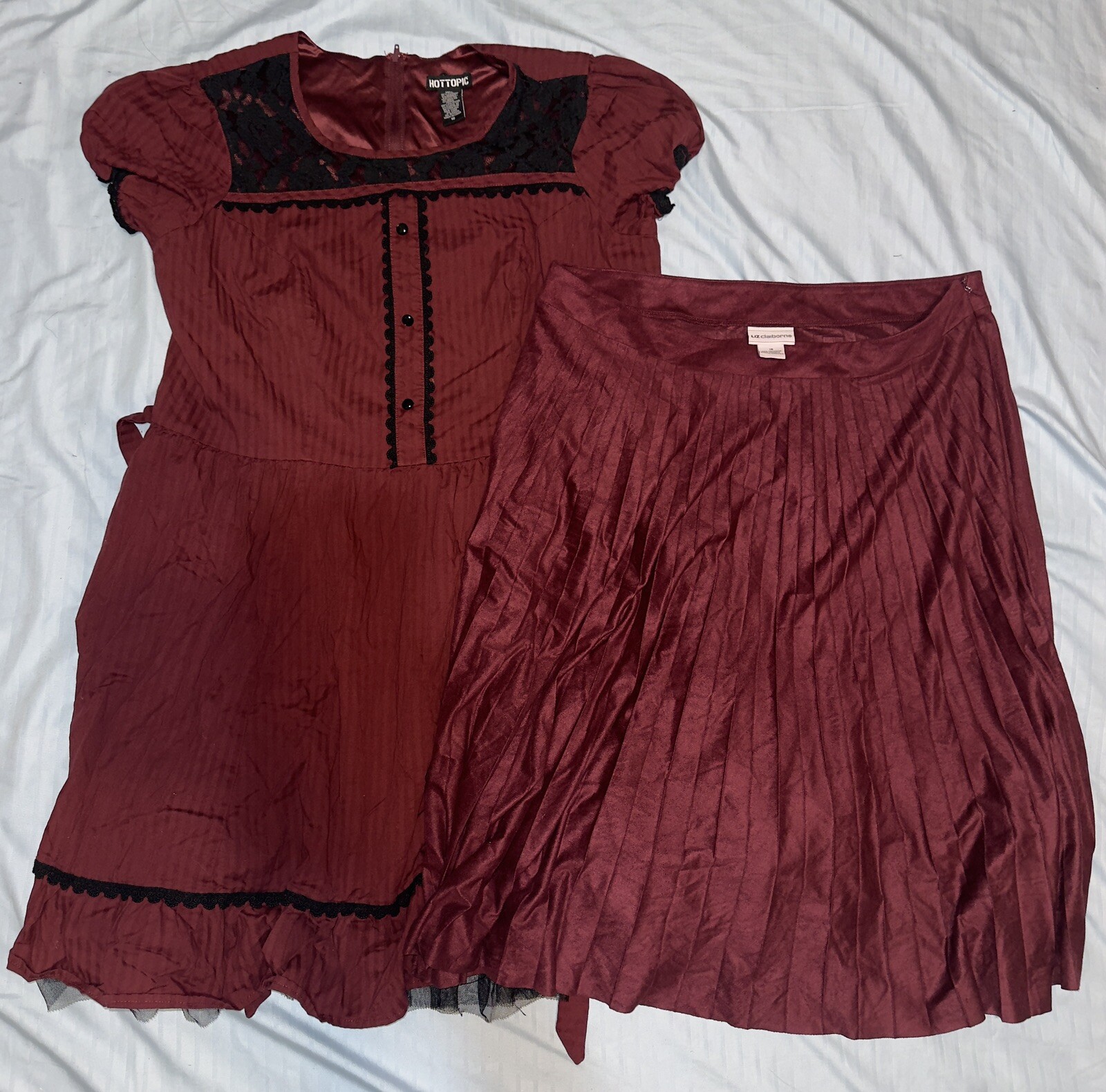 2pc 90’s Adult Women Retro Dress Skirt lot Hot Topic, Liz Claiborne Size 16