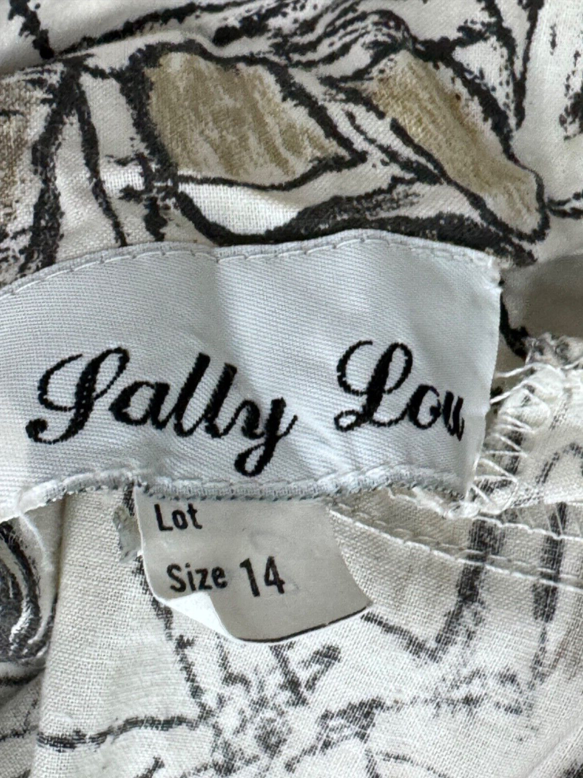 Vintage 1980s Sally Lou Abstract Pattern Cotton Dress Size 14