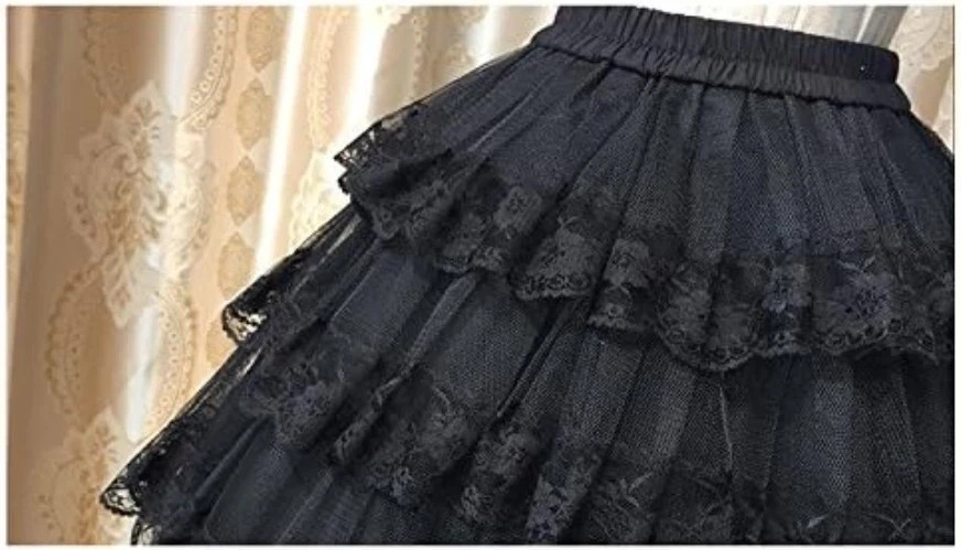 3-Layered Gothic Layered Ruffled Luxury Vintage Rockabilly Petticoat Crinolin…