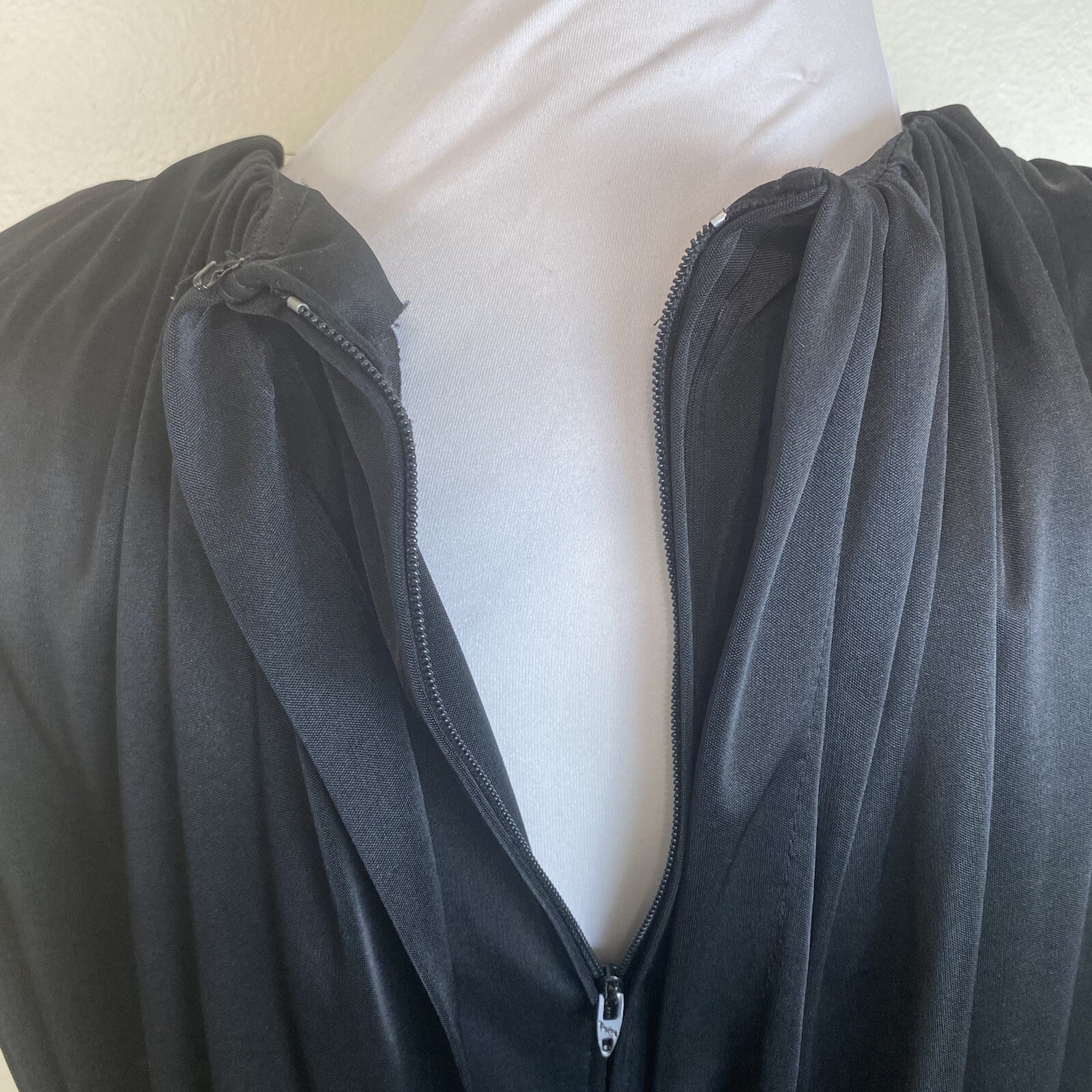 Vintage 80s Black Rhinestone Embellished Disco Cocktail Dress Size Small