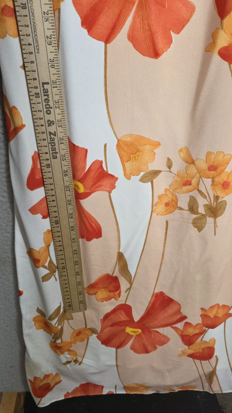 Vintage Hawaiian Maxi Dress S Small Vogue Paris Original Orange Floral Print