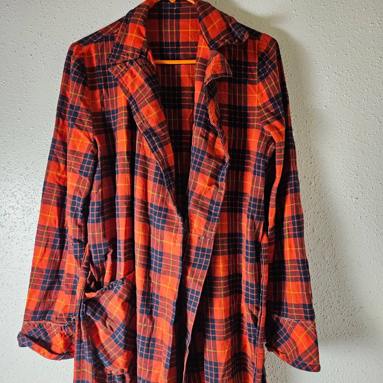 Vintage 50s Viyella B By Cohen Co Plaid Belted Robe Great Britain Country Side