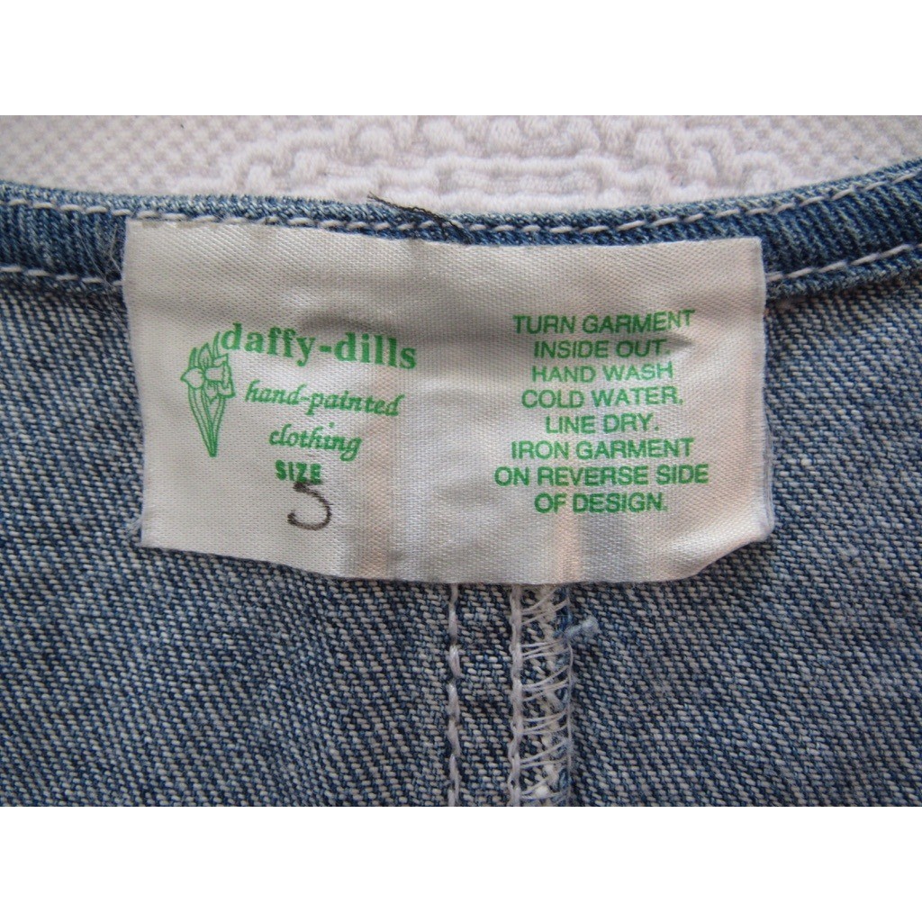 Vintage Daffy-Dills Overalls Women’s Small Denim Jean Hand Painted Coastal Crabs