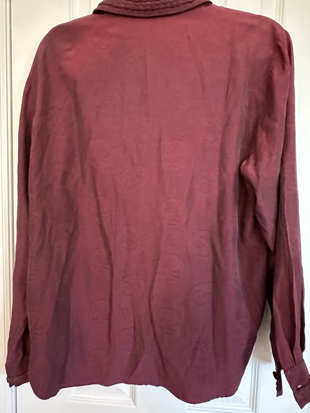 Vtg 80s/90s Marsha Brander for Componix Burgundy Blouse Top