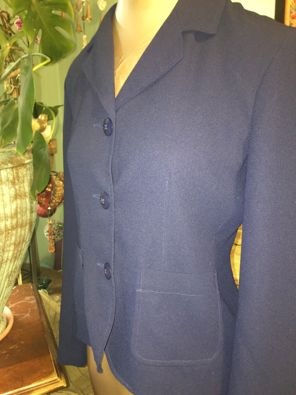 VTG 90s ESPRIT !! BLAZER JACKET TIMELESS! Blue Boho Retro Preppy Nice! S