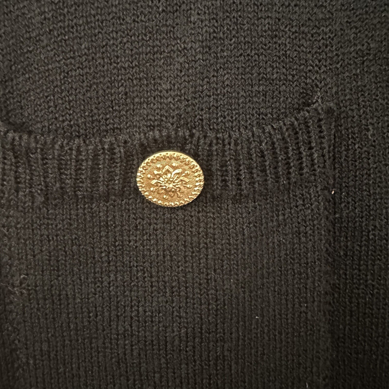 VTG Laura By Alyzia Women’s Black Long Sleeve Gold Buttons Sweater Jacket USA