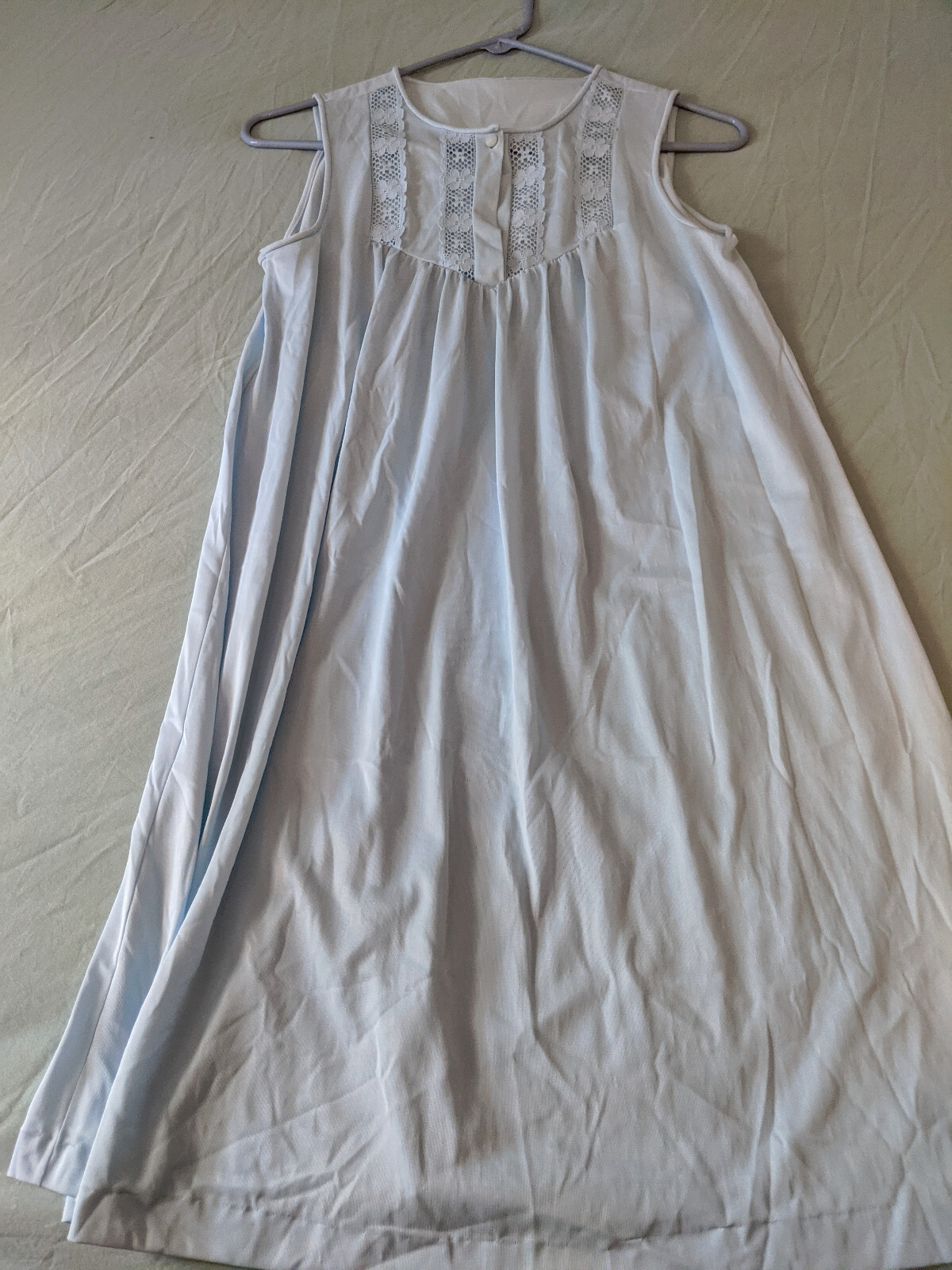 VANITY FAIR Powder Blue Nightgown Petite Dupont Nylon Antron vintage