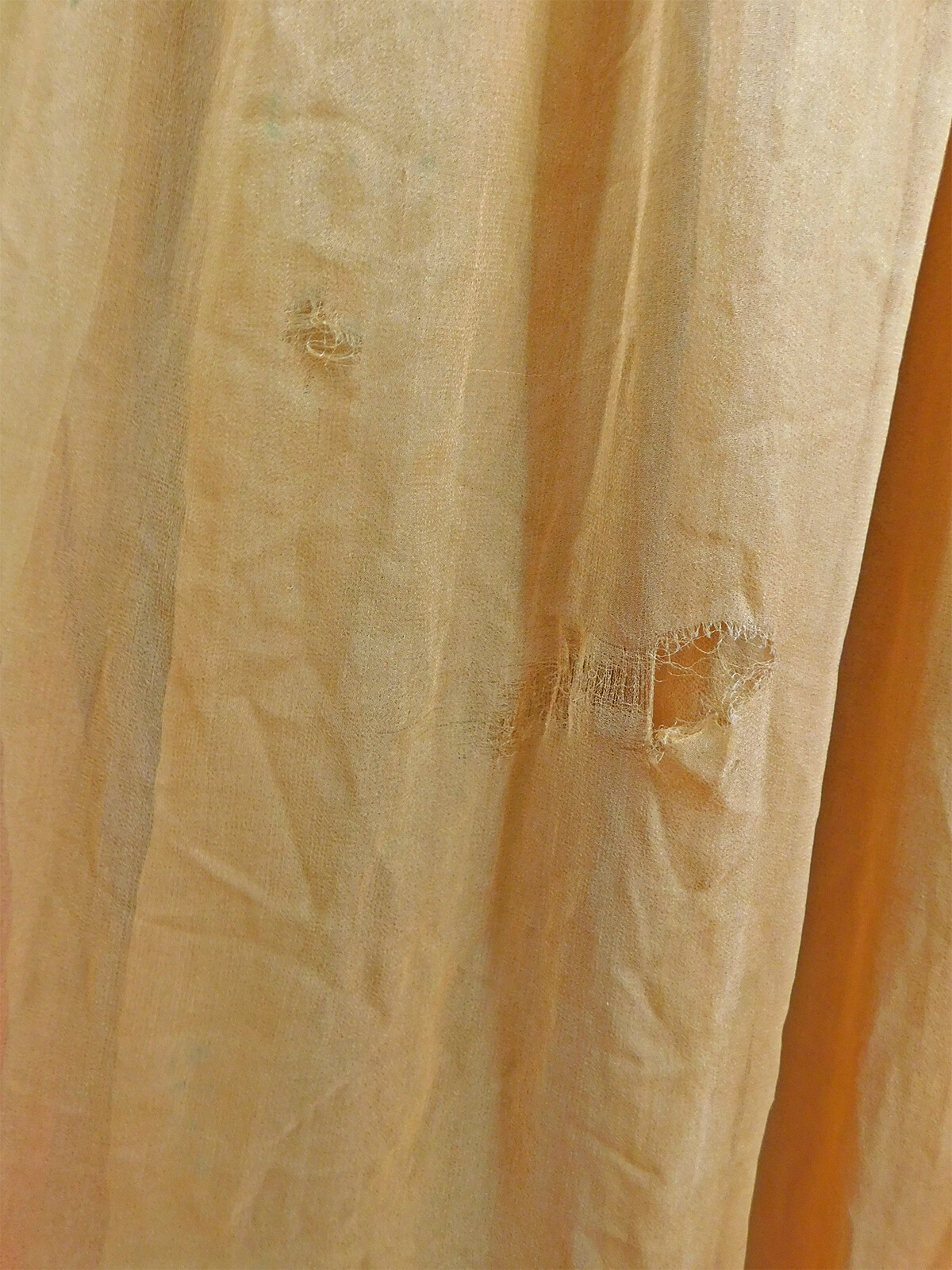 Vintage Orange Silk Chiffon White Beaded Cherries Handkerchief Hem Tabard Dress