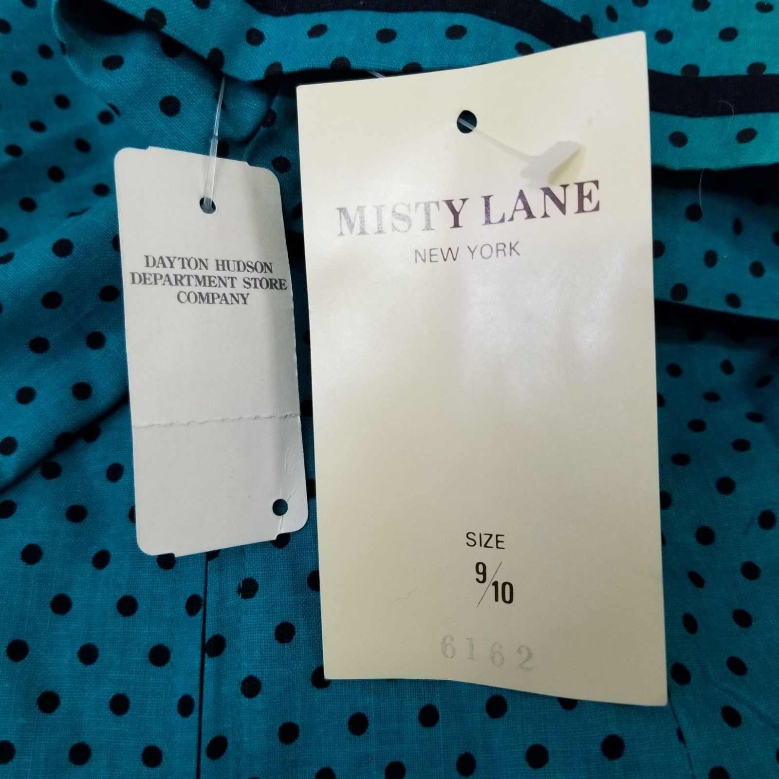 Misty Lane 9 10 Sailor Dress Green Black Polka Dot Vintage Cosplay Fitted Bow