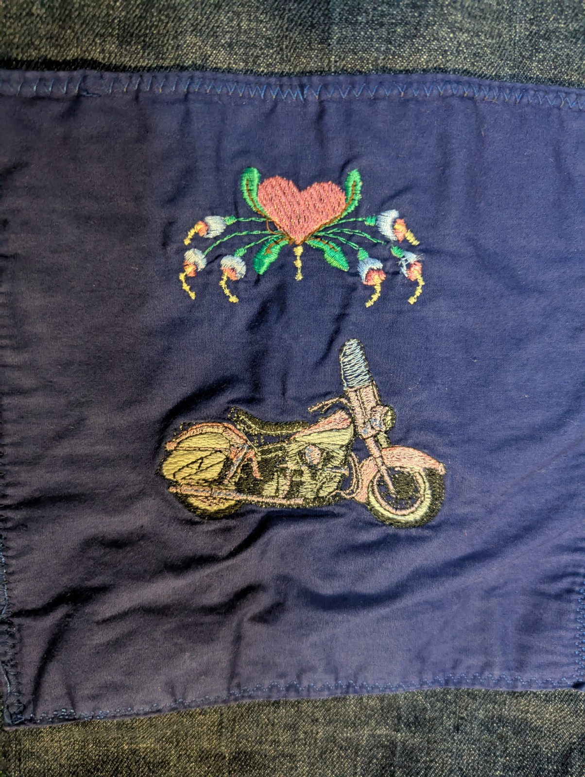 VTG Roebuck & Co Upcycled Trucker Jean Jacket Sears Sz XL READ SEE PIC OF INSIDE