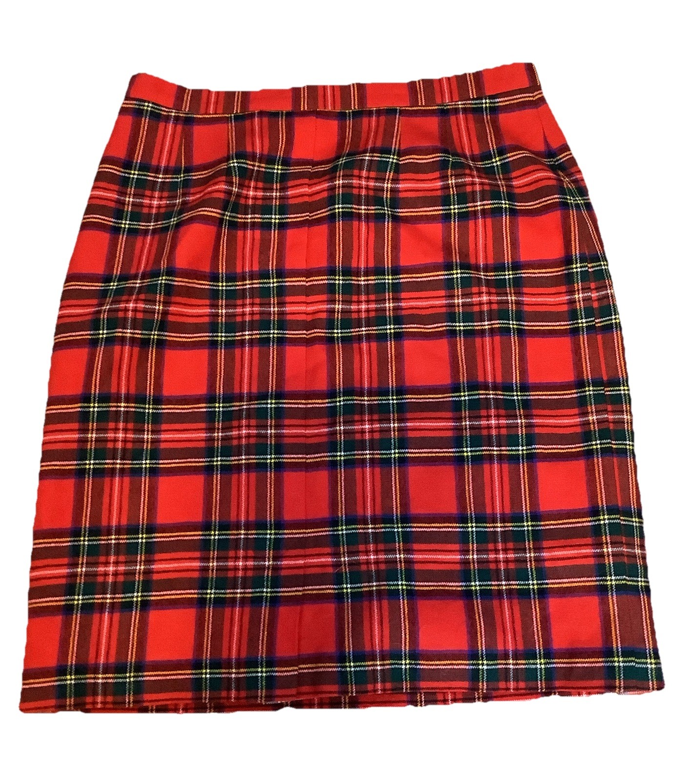 Vtg Y2K The Scottish House Red Tartan Plaid Skirt 100% New Wool Lining Polyester