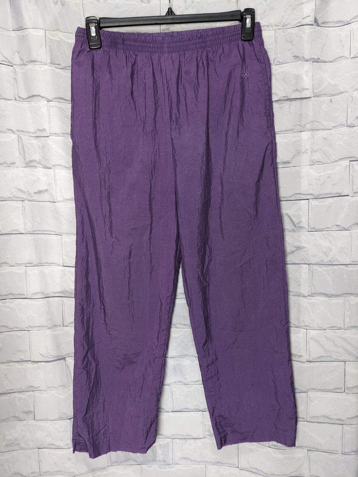 USA Olympic Apparel Women’s Purple Vintage Windbreaker Pants Size Small RN#11935