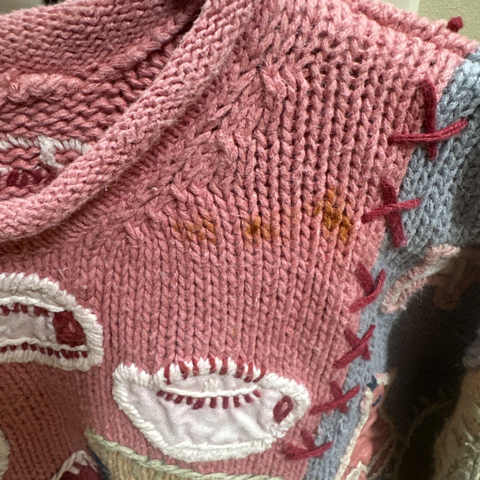 1990s Americana Two Sweaters Patchwork Susan Bristol Cambridge Country StoreREAD
