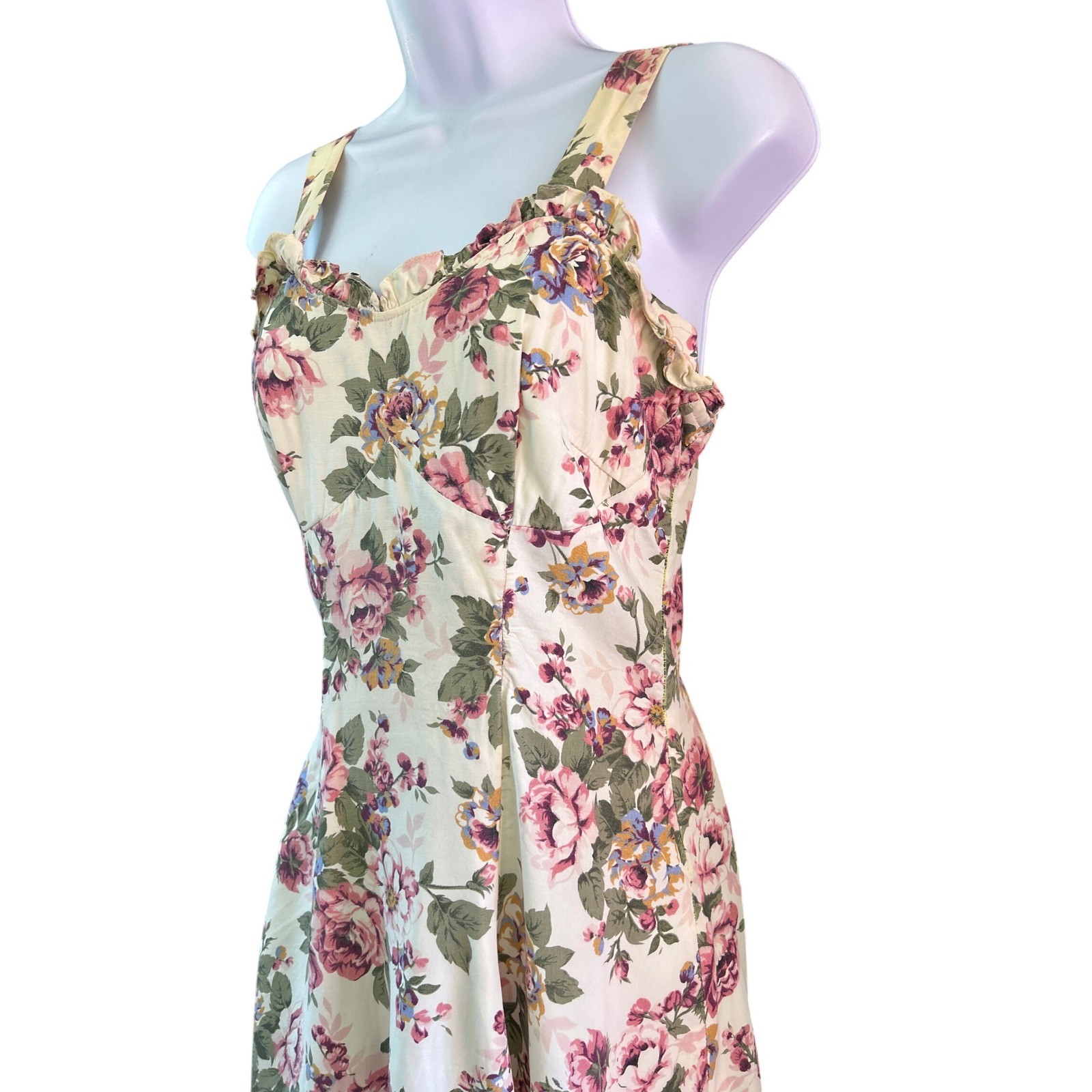 Vintage Floral Dress Cottagecore Romantic Prairie Garden Party Floral Core