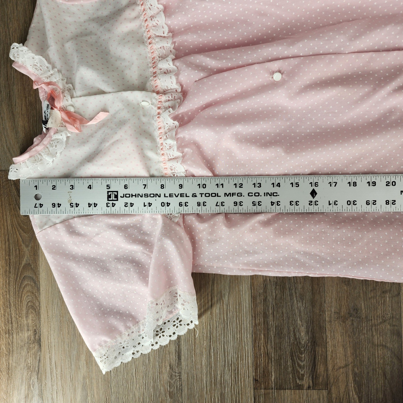 Vintage Tara New York Pink Heart Print Nightgown and Robe Set Small Housecoat