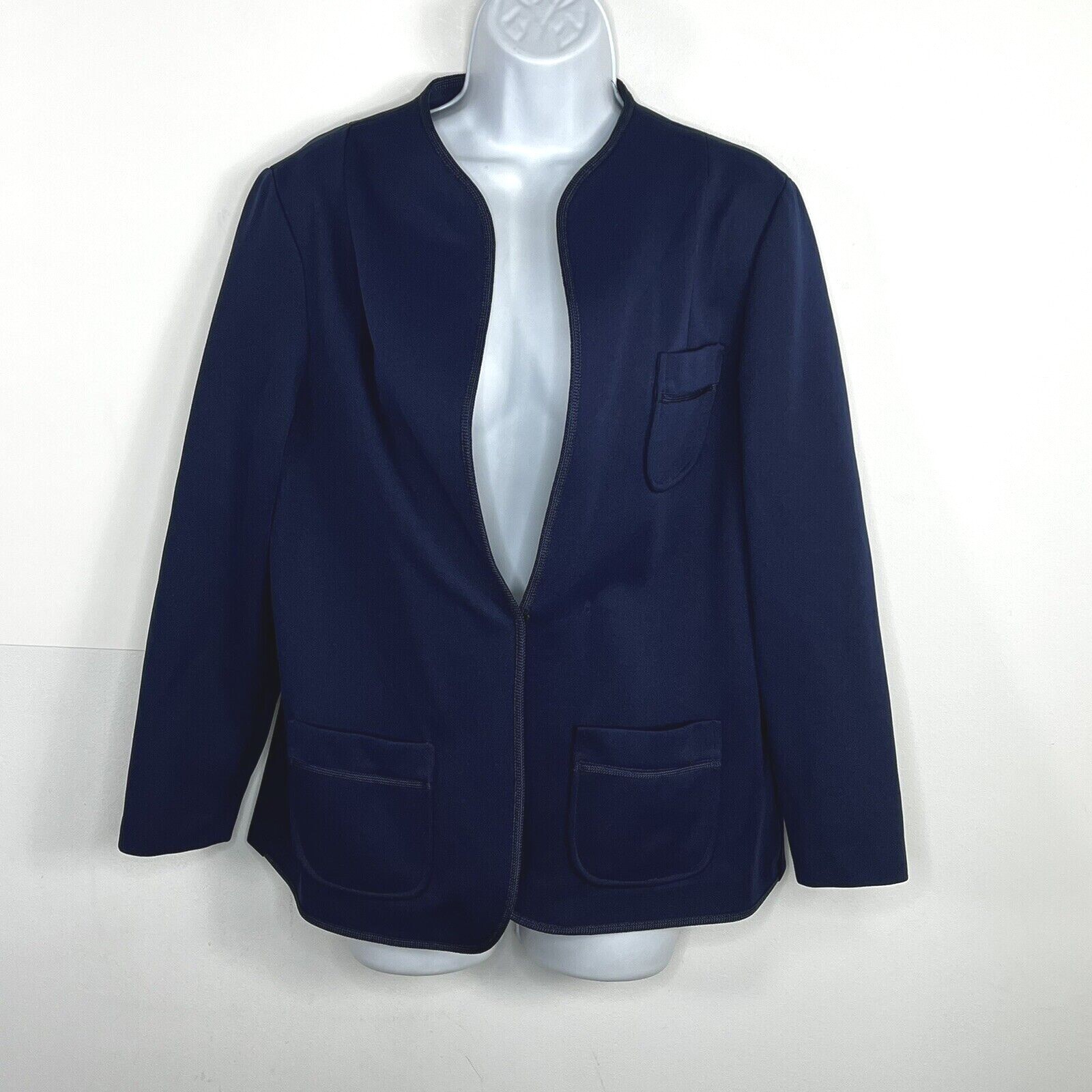VINTAGE Marty Gutmacher Blazer Jacket sz M Blue Dark Academia Classic