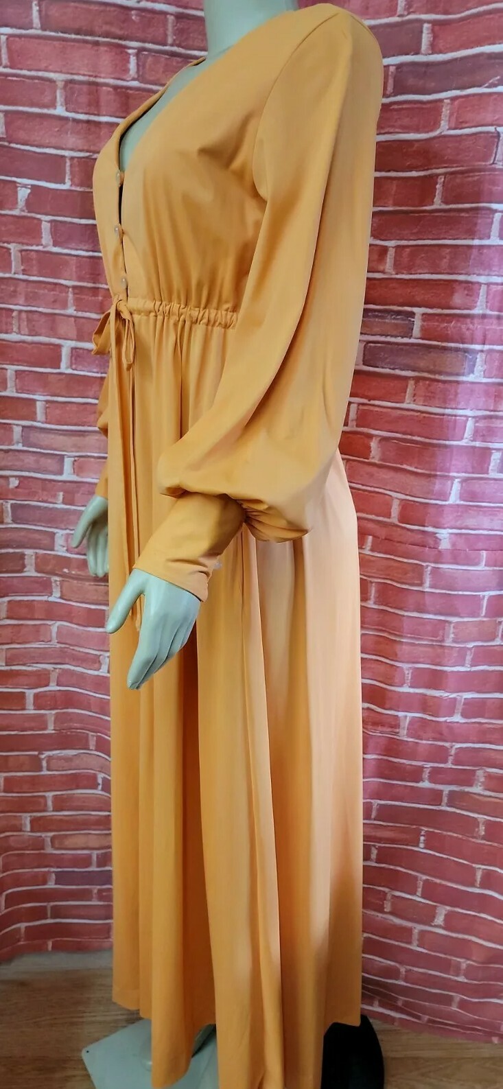 Vanity Fair, Peignoir Vintage Lingerie UNIQUE STYLE Jumpsuit Orange Sz 12 #CB4
