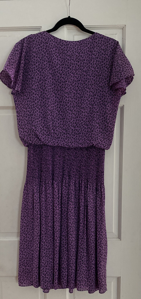 Vintage 80’s Alison Peters blowsy dress s. 8 med, flattering, versatile length