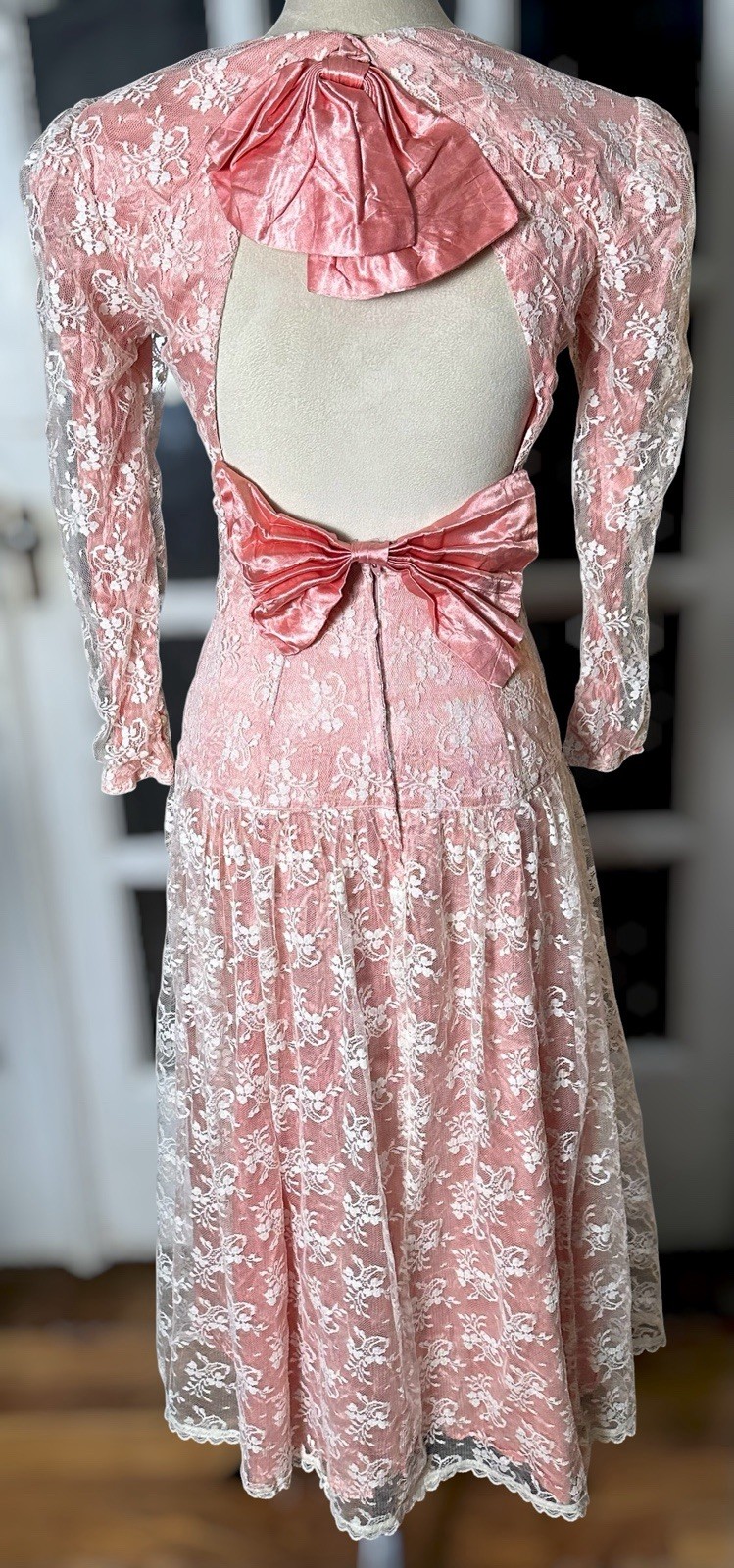 Gunne Sax Jessica McClintock Vtg 80’sDress Lace & Satin Romantic Victorian Party