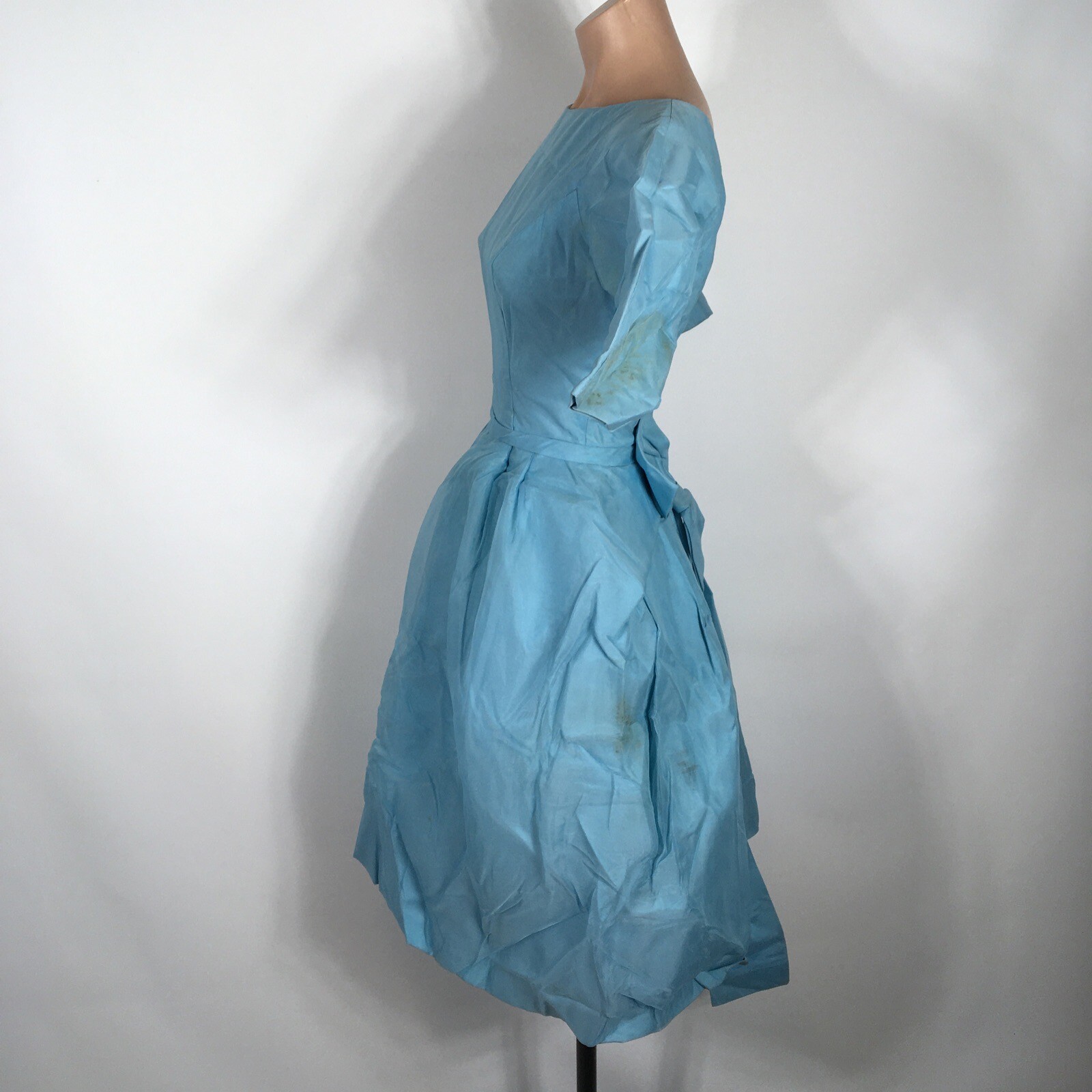 Vtg 50s 60s Dress Lorrie Deb San Francisco Blue Bubble Union MADE Party Puffy