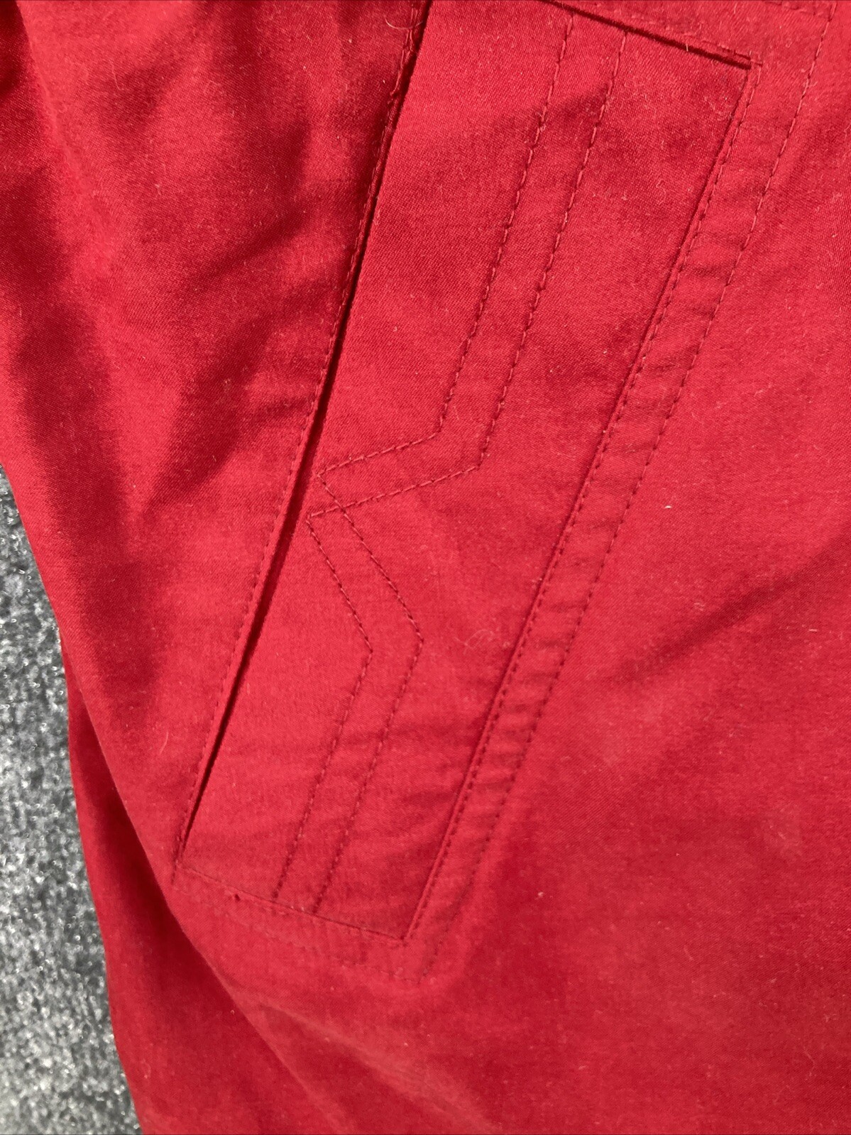 Vintage Gallery Women Size Small Red Mid Length Shoulder Pads Button Coat Jacket
