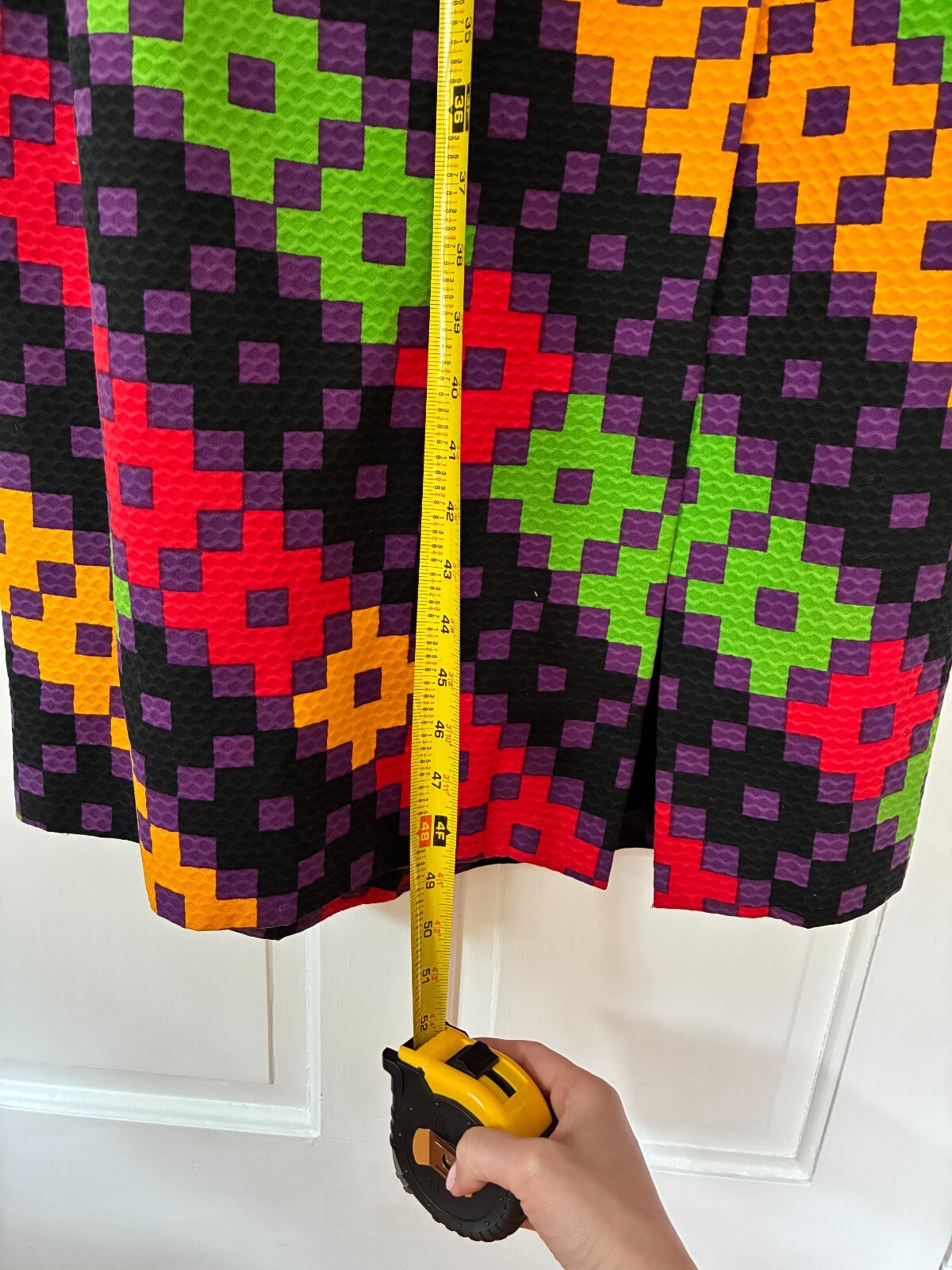 Excellent Cond 1970’s Lanvin geometric print maxi dress || vtg sz 8, modern 4/6