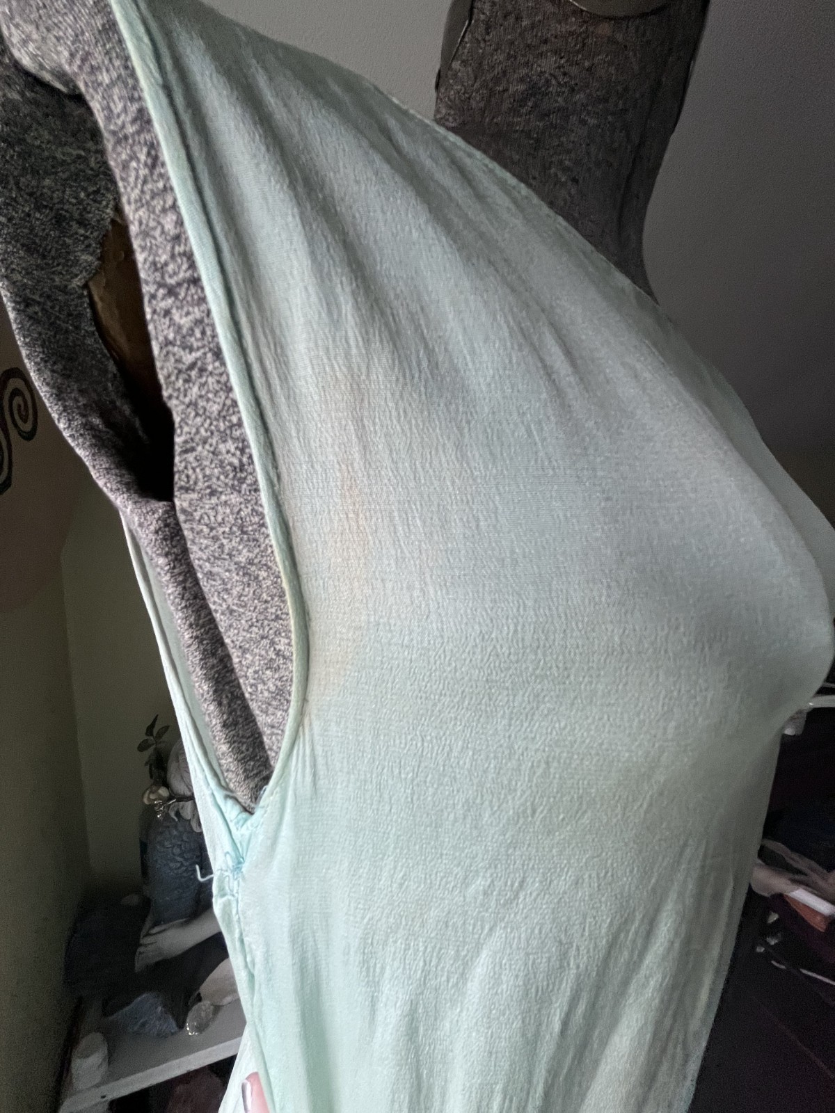 Vintage 1920s Mint Green and Lace Dress
