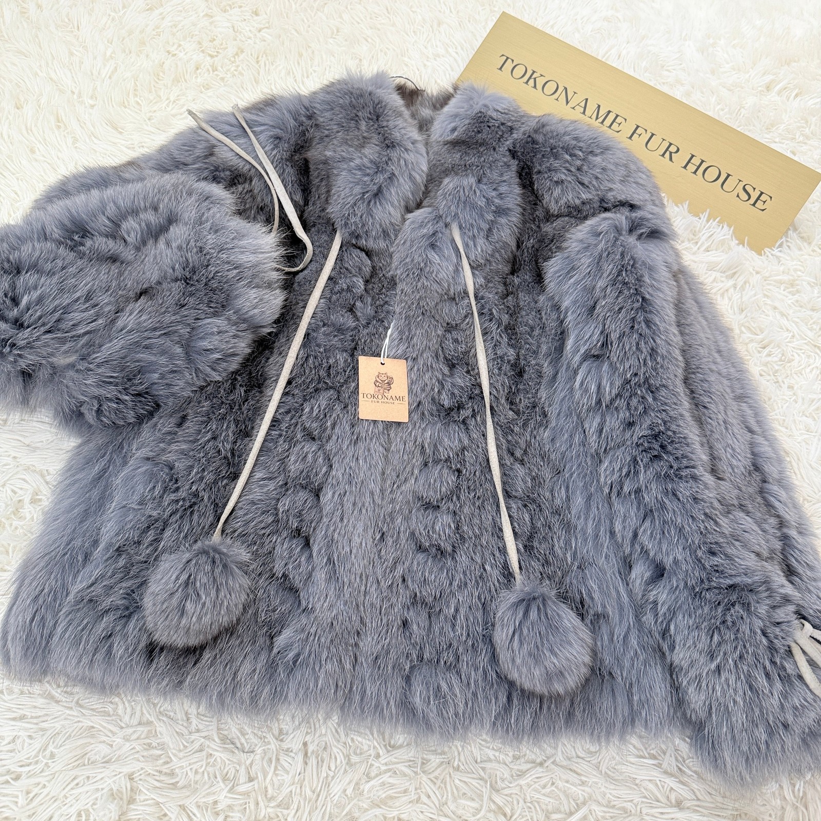 Blue Fox Ash Blue Dyed Jacket Vintage Fur Japan