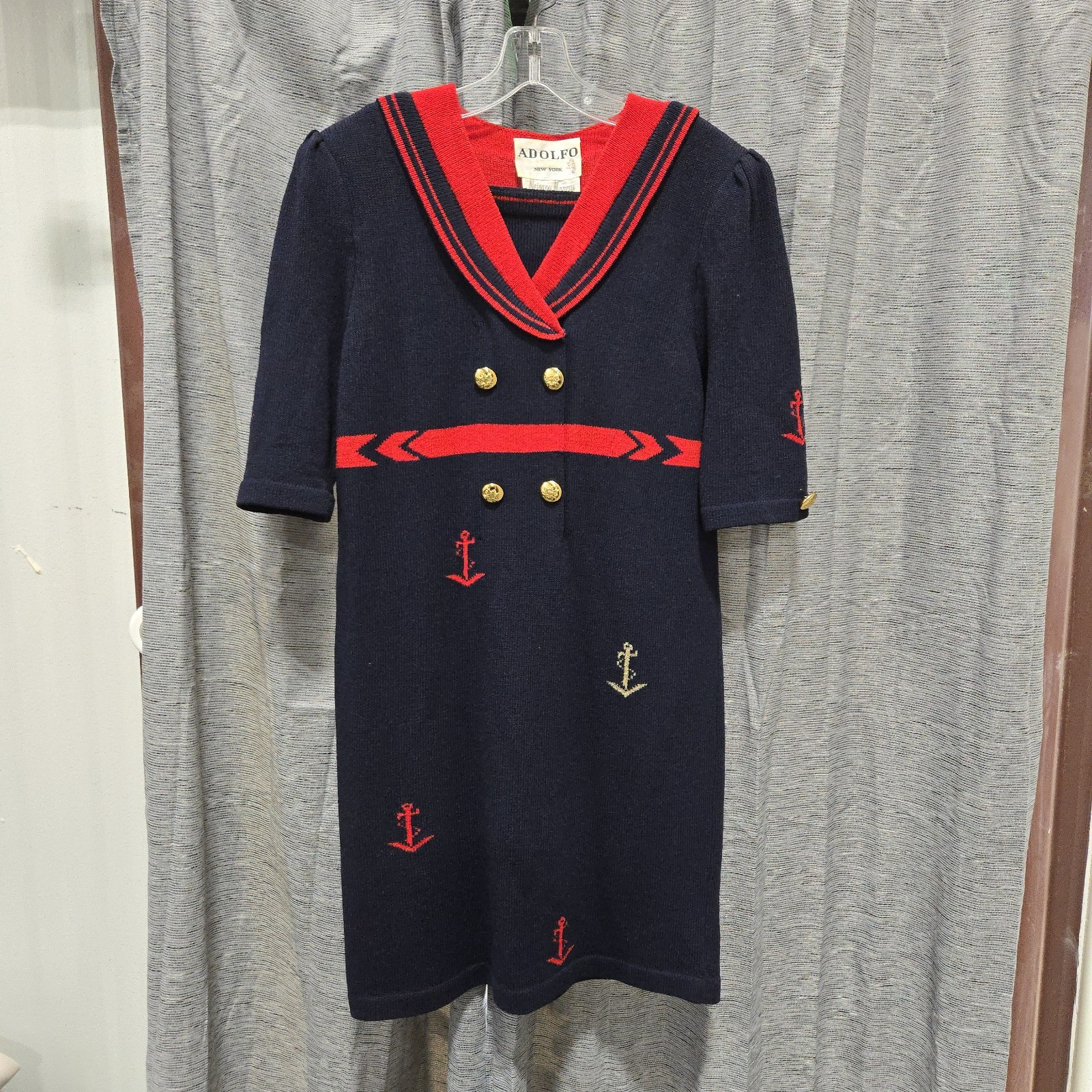 VTG Adolfo Neiman Marcus | Blue & Red Sailor/Nautical Themed Dress