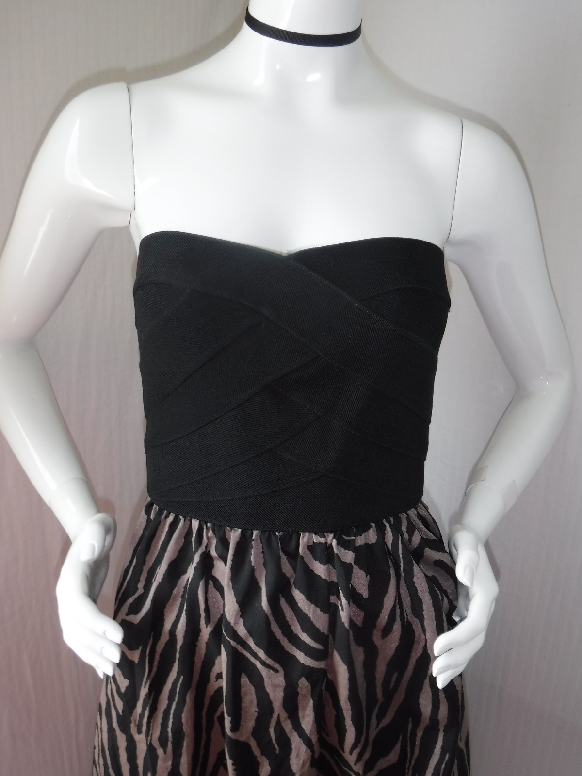VTG 90s NWT FREDERICKS of HOLLYWOOD Bustier Asymmetrical Animal Print Dress Sm