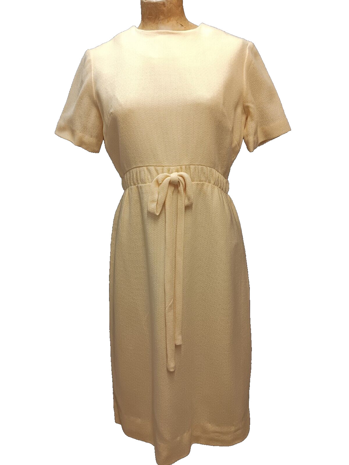 Vintage 1950’s Cream White Wool Nylon Dress by Helen Whiting Medium NWT