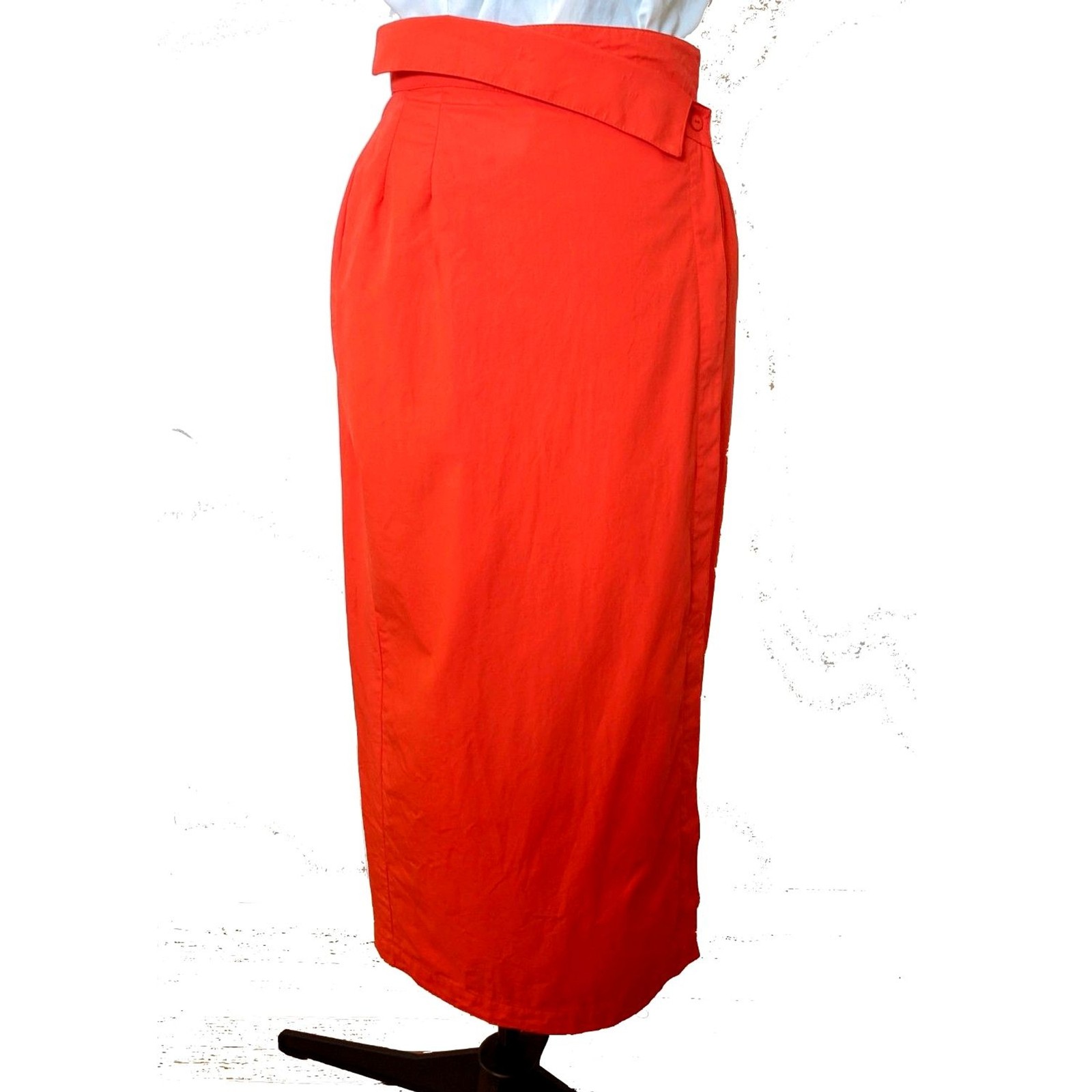 VTG 80s Anastasia Paris by François Viannay Made in France Pencil Wrap Skirt 2/4