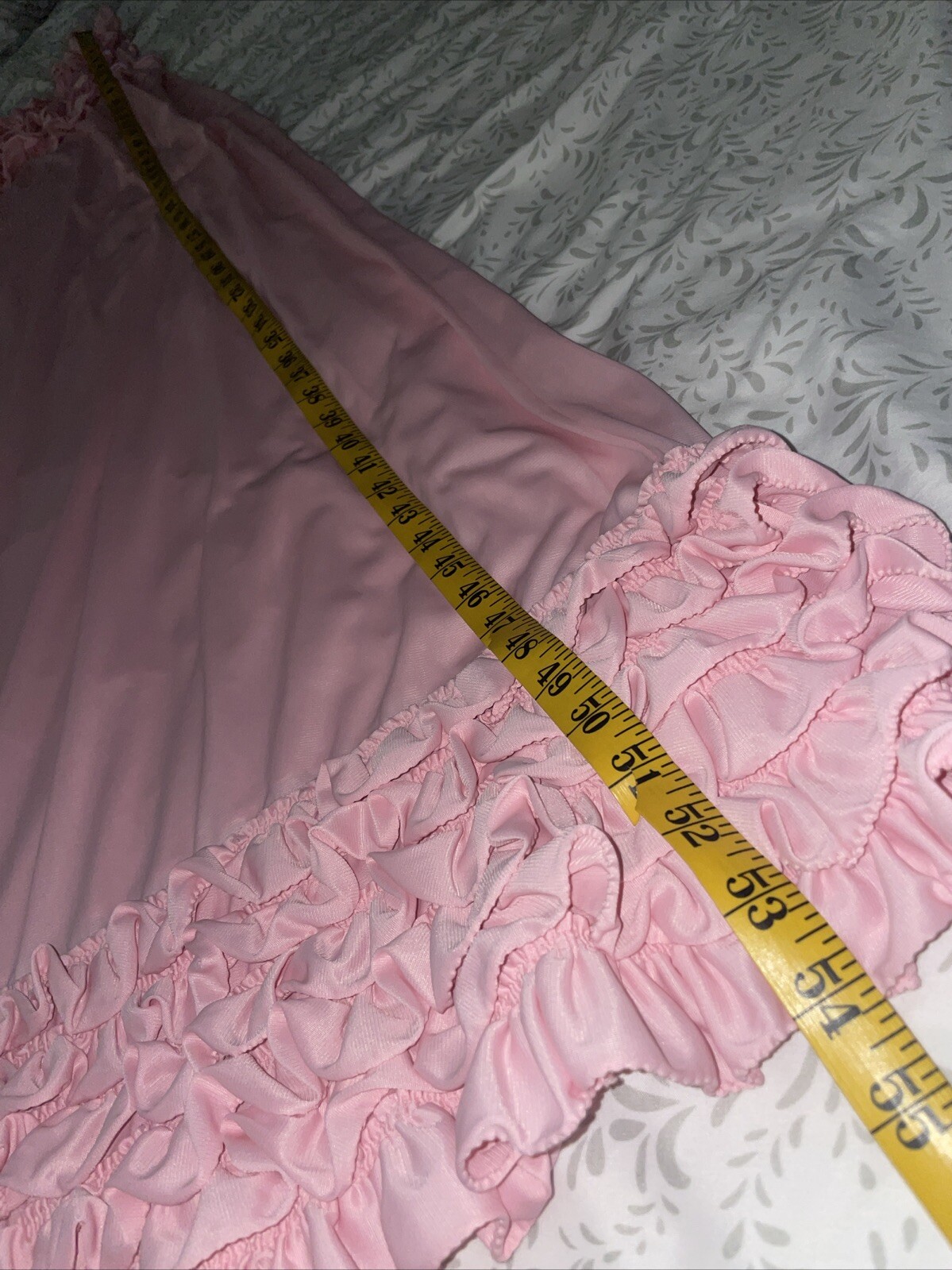 Vtg Sissy PINK Gown Nylon Maidenform Woman’s M TONS of RUFFLES Long Nightgown
