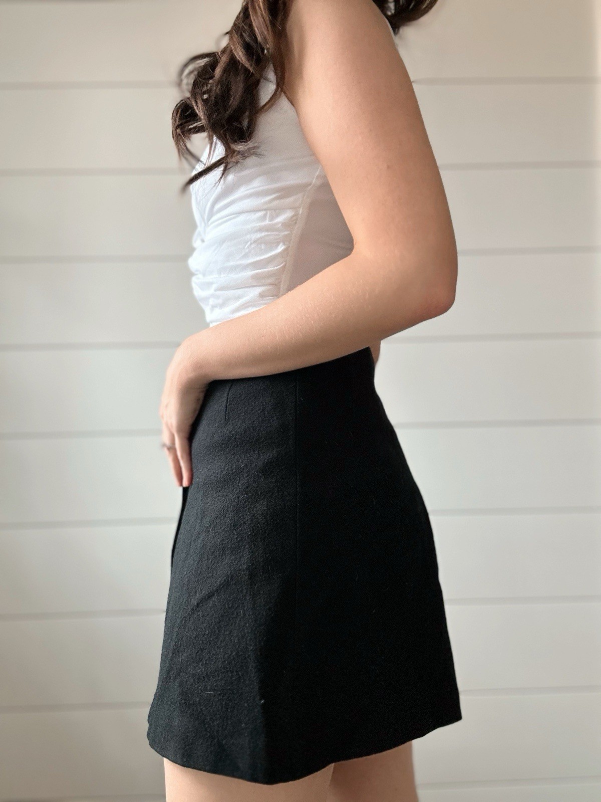Vintage 60s Skort Black Wool Bobby Brooks Preppy Mod Retro