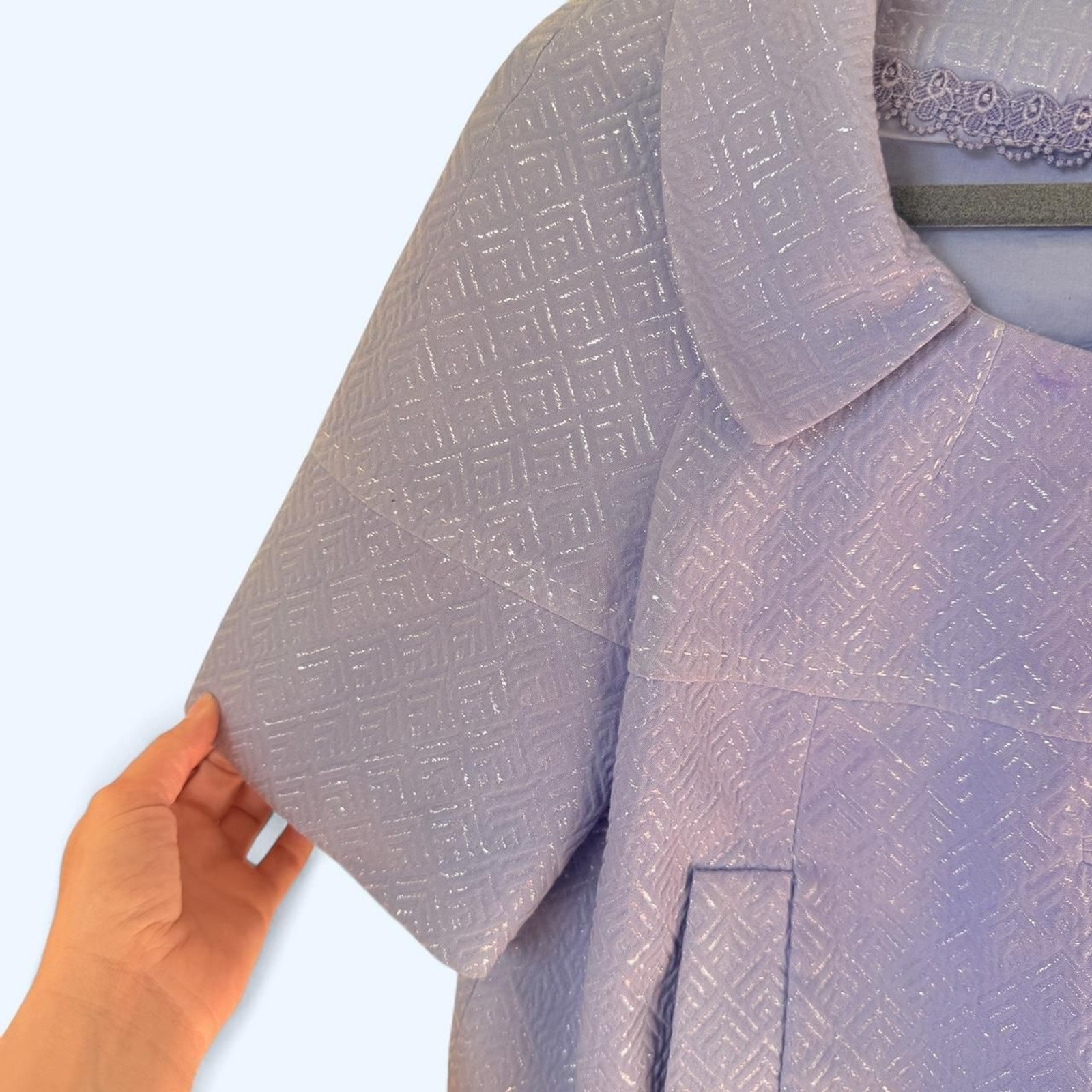 Vintage 60s Retro Cropped Button Up Blouse Jacket with Collar and Pocket