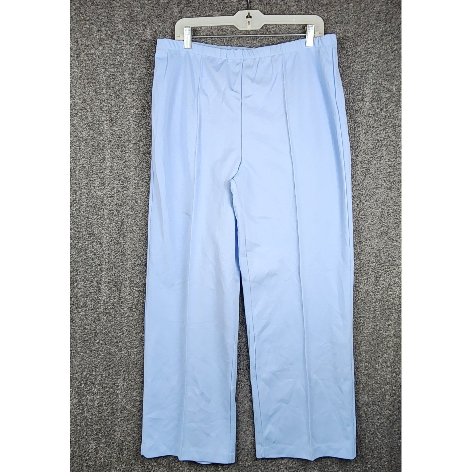 Sears Vintage 70s Pants Womens 20 Sky Blue Wide Leg Elastic Waist Creased Front