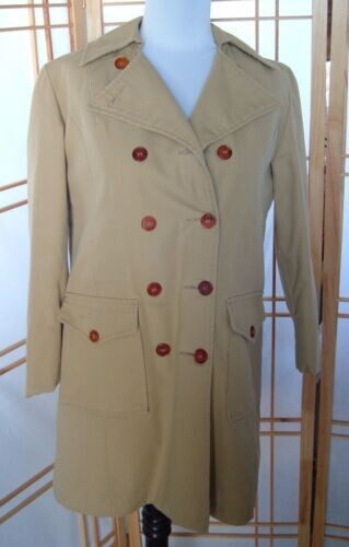 Vintage Coat 60s Womens Norby’s of Fergus Falls faux fur lined Stadium trench