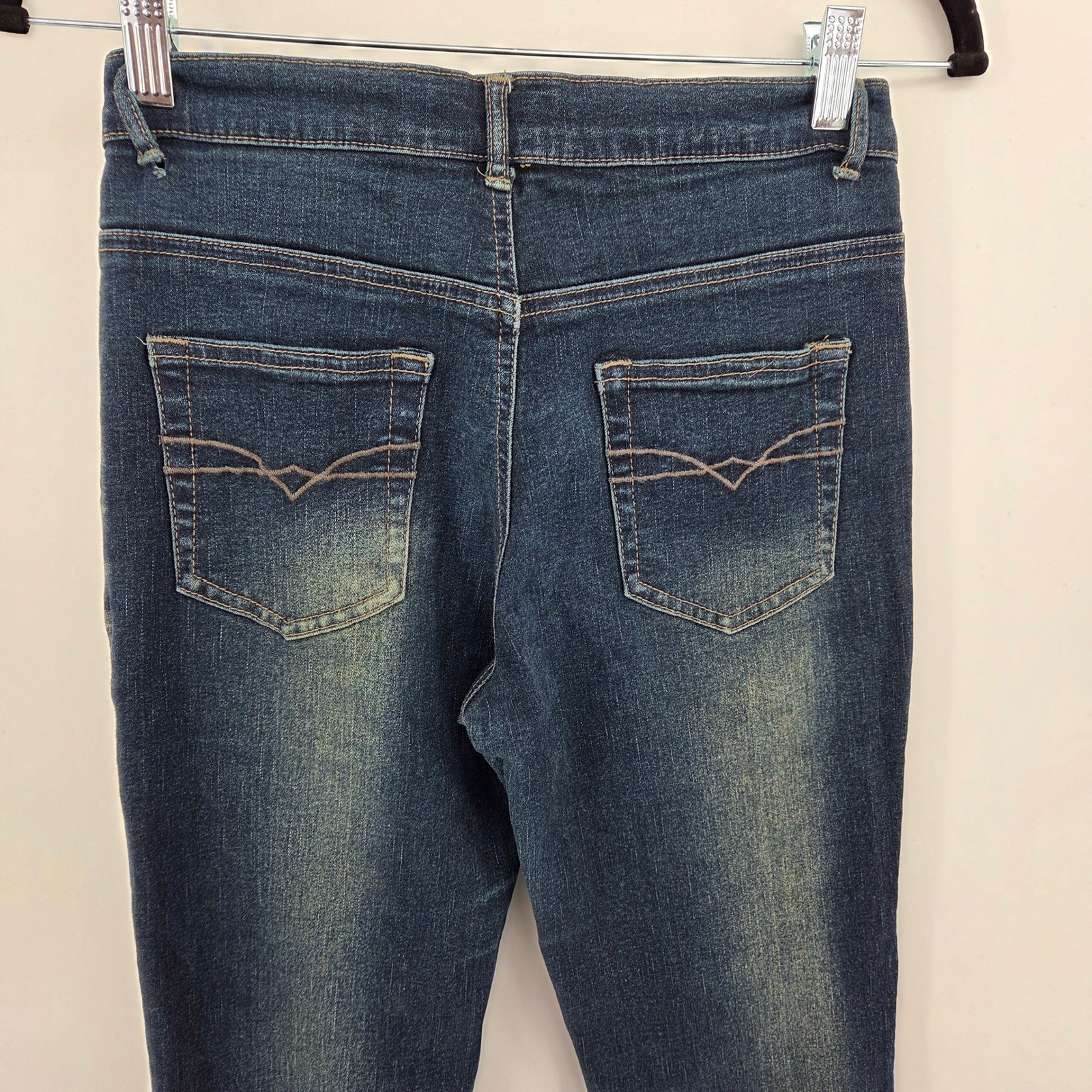Liquid X Jeans Womens 3 Dark Wash Flare Velvet Applique Y2K Vintage Retro