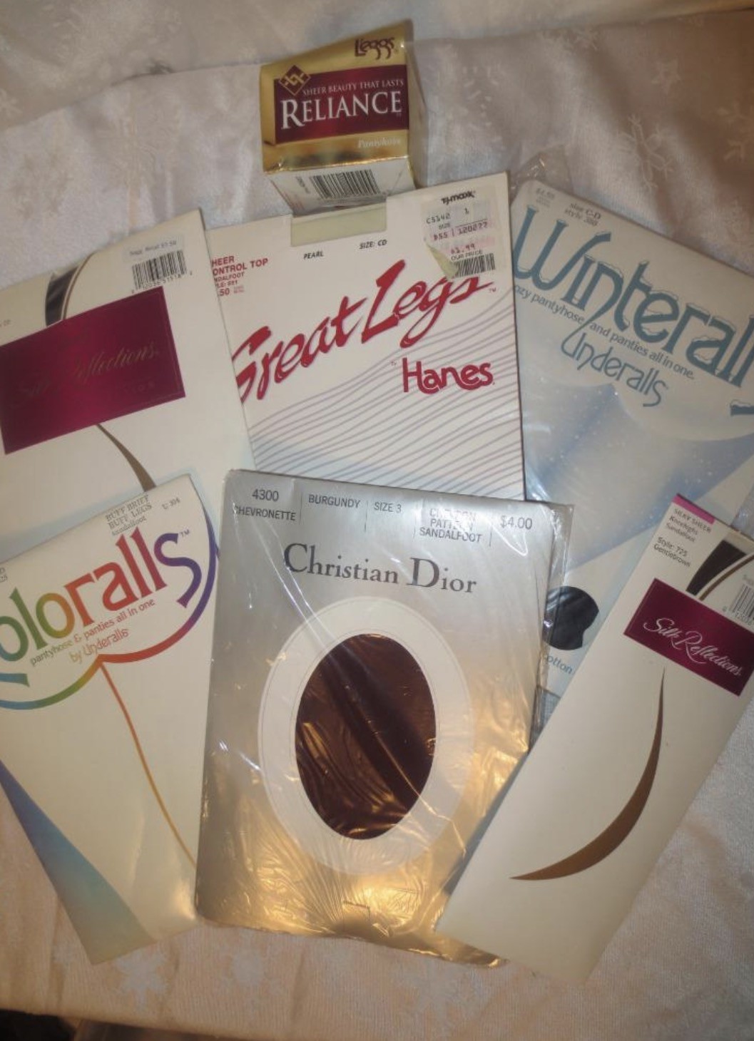 NEW Vintage Lot Of Nylons Pantyhose Knee Highs Hanes Christian Dior Women C D 3