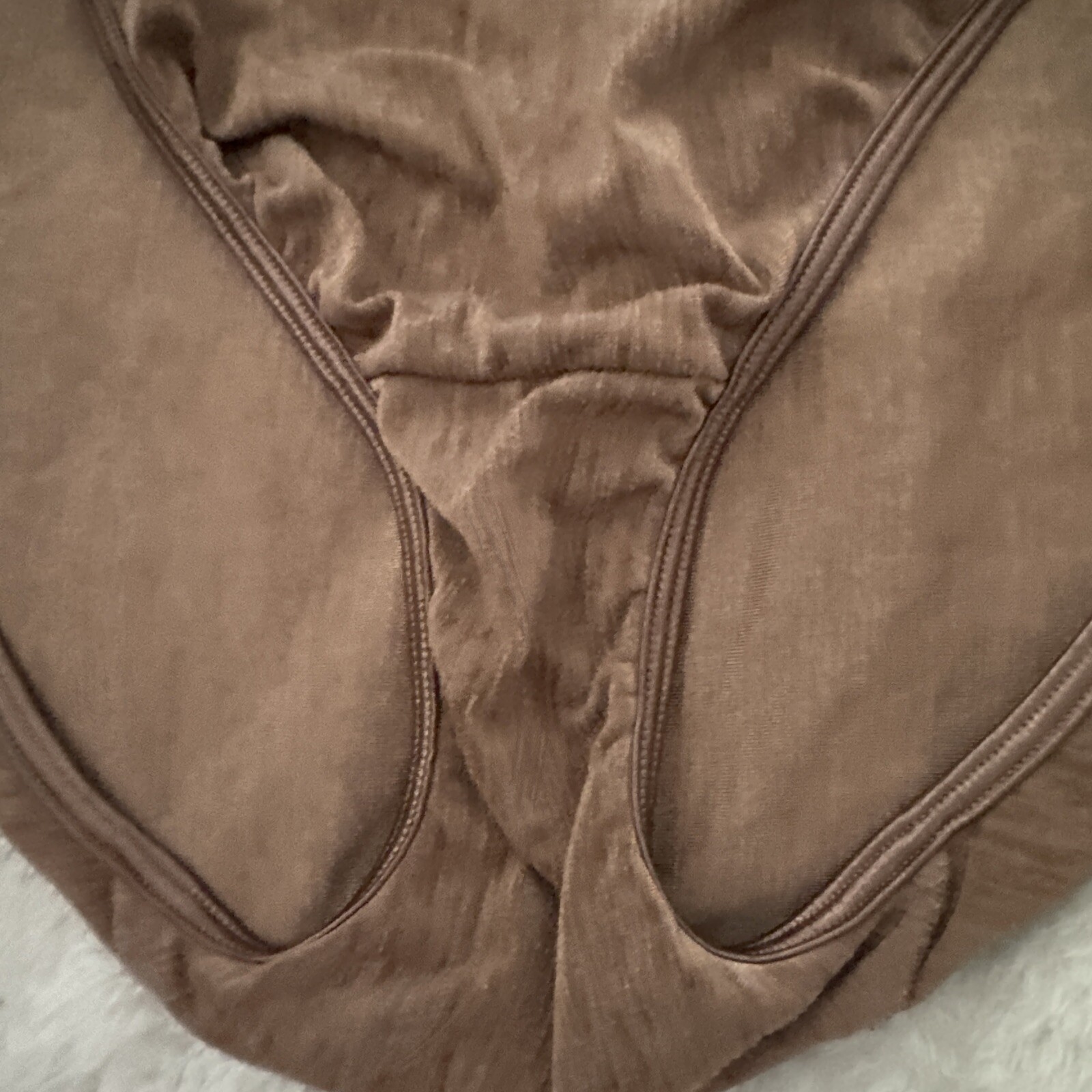 Vintage Cabernet Brown Nylon & Spandex Hi-Cut Bikini Panties Size 7 71-13-108