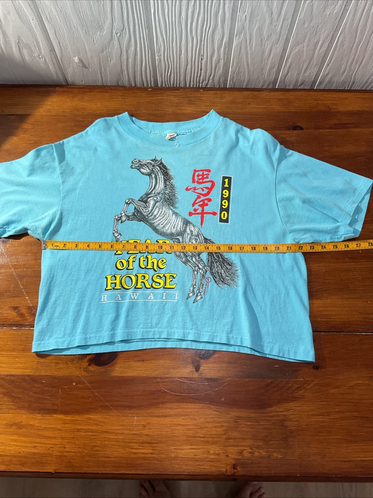 YEAR OF THE HORSE 1990 Hawaii Crop Top One Size Fits All Vintage T Shirt SS 🇺🇸