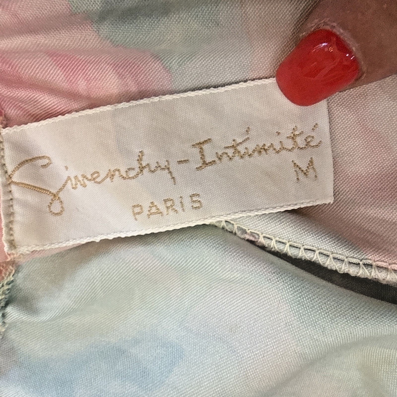 VTG Givenchy Intimité Paris Set Sz M Floral Robe & Peignoir Pastel Golden Girls*