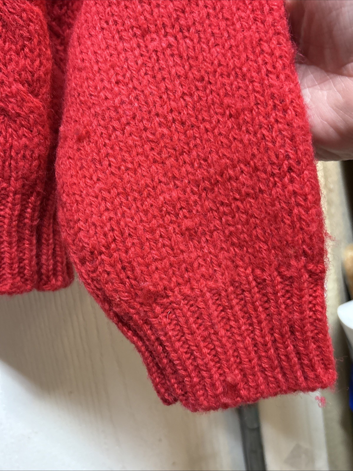 Vtg 60s Robert Scott Ltd Women’s Sz36 Red Shetland Wool Cardigan Sweater M-L